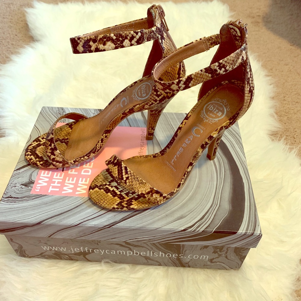 Jeffrey Campbell snake skin print sandal